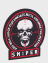 MIL-TEC Naszywka Emblemat na rzep Sniper Skull Czarna