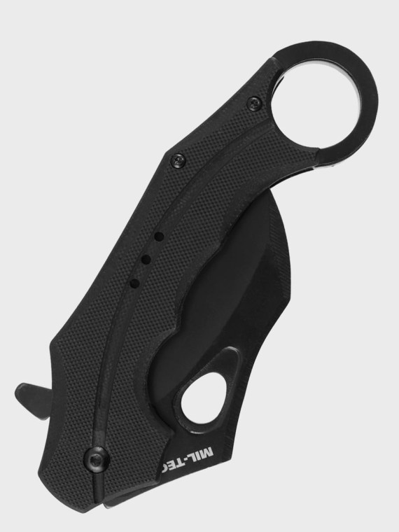 MIL-TEC NÓŻ SKŁADANY Z KLIPSEM HAWKBILL G10 KARAMBIT CZARNY