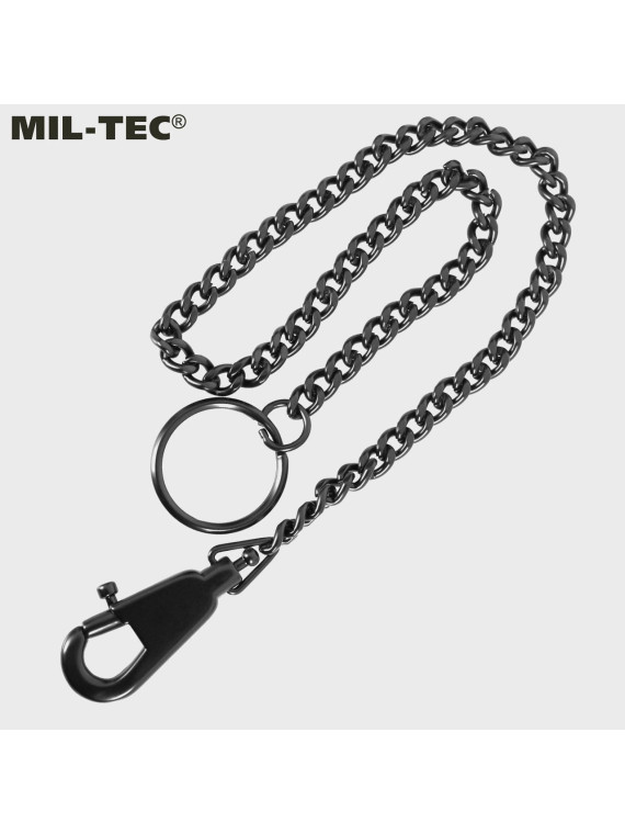 MIL-TEC ŁAŃCUSZEK Z KARABINKIEM UNIWERSALNY CZARNY 45CM