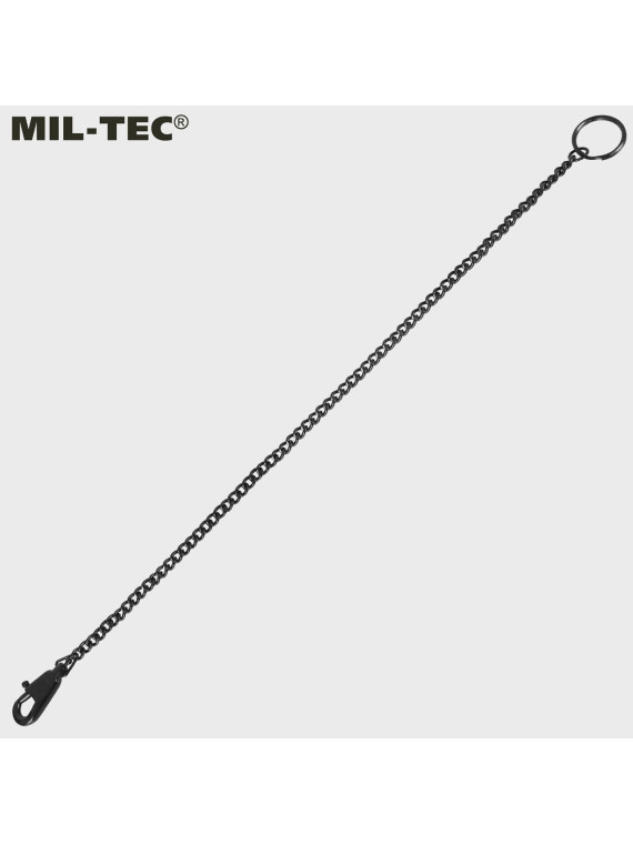 MIL-TEC ŁAŃCUSZEK Z KARABINKIEM UNIWERSALNY CZARNY 45CM