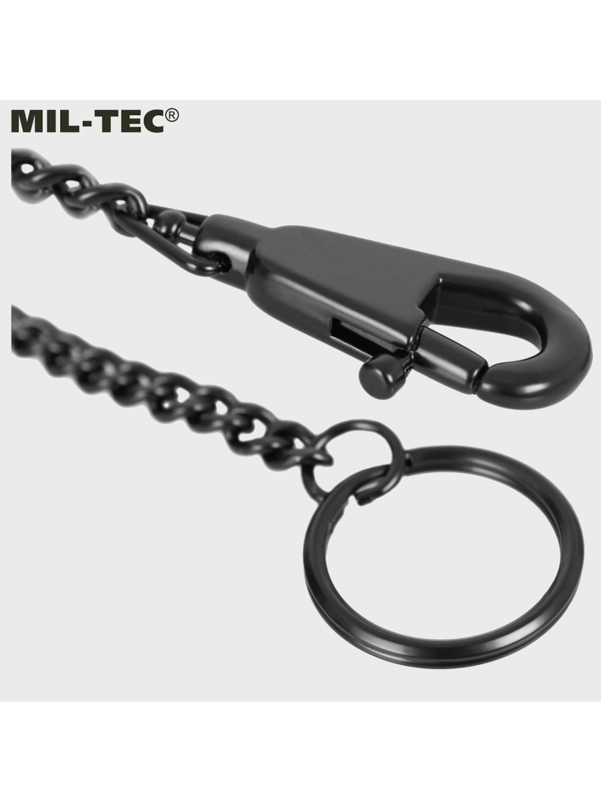 MIL-TEC ŁAŃCUSZEK Z KARABINKIEM UNIWERSALNY CZARNY 45CM
