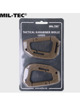 MIL-TEC KARABIŃCZYK TAKTYCZNY KARABINEK MOLLE 2 SZT. COYOTE
