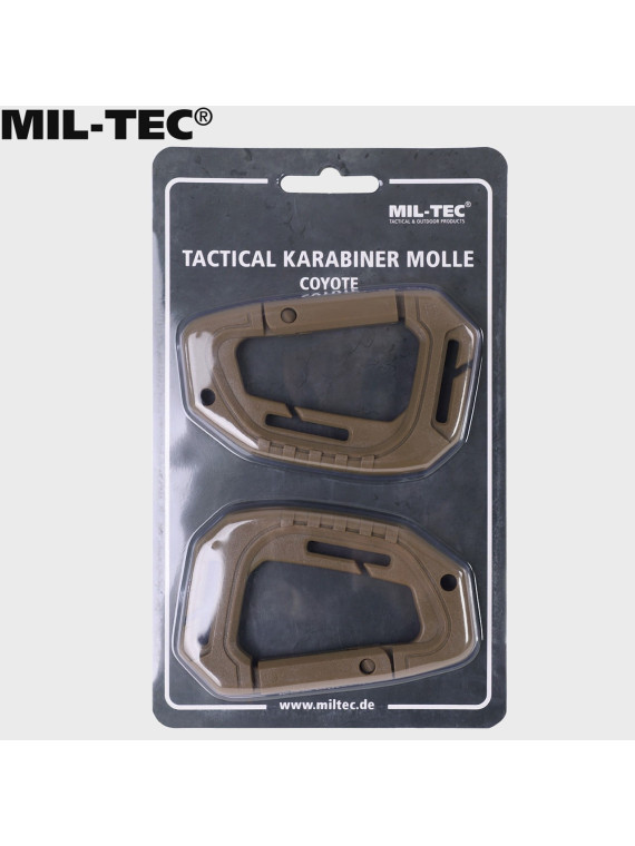 MIL-TEC KARABIŃCZYK TAKTYCZNY KARABINEK MOLLE 2 SZT. COYOTE
