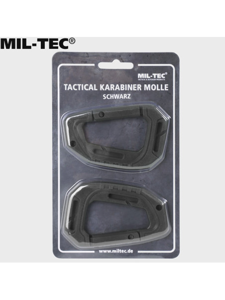 MIL-TEC KARABIŃCZYK TAKTYCZNY KARABINEK MOLLE 2 SZT. CZARNY