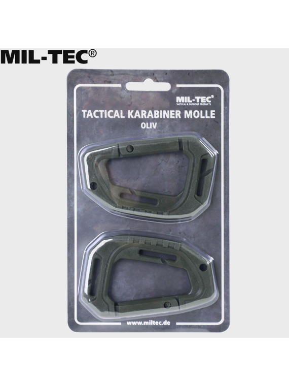 MIL-TEC KARABIŃCZYK TAKTYCZNY KARABINEK MOLLE 2 SZT. OLIWKOWY
