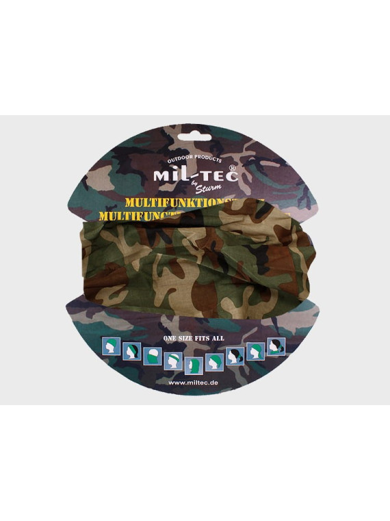 MIL-TEC SZAL WIELOFUNKCYJNY KOMINIARKA WOJSKOWA WOODLAND