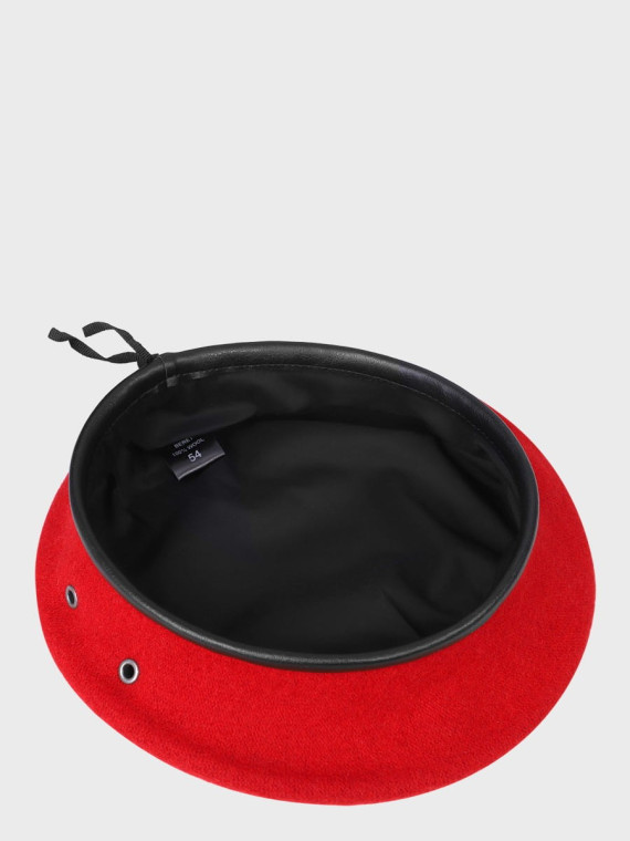 BB-TEX BERET WOJSKOWY WEŁNIANY TŁOCZONY CZERWONY 54