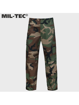 MIL-TEC SPODNIE BOJÓWKI DZIECIĘCE BDU T/C WOODLAND L