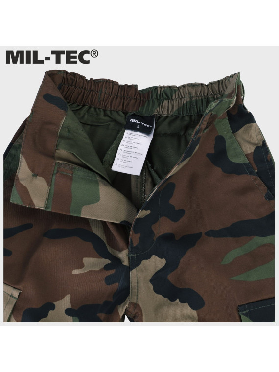 MIL-TEC SPODNIE BOJÓWKI DZIECIĘCE BDU T/C WOODLAND L