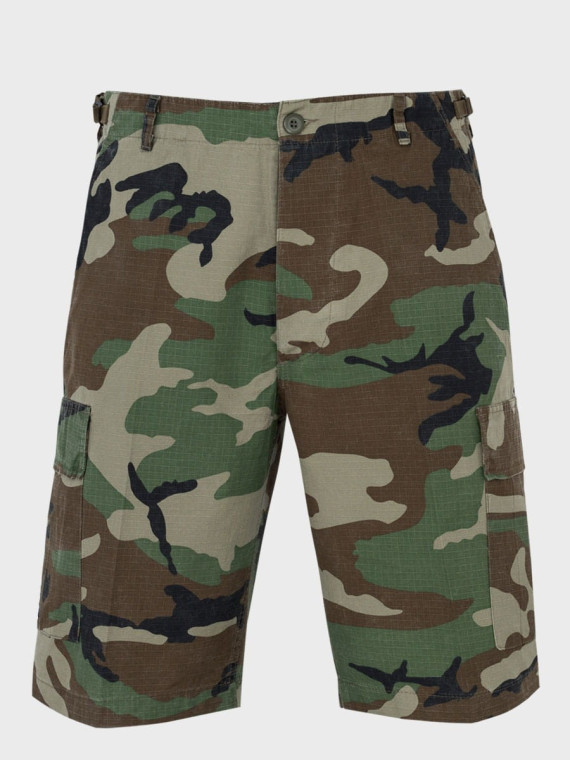 MIL-TEC Spodenki wojskowe bojówki bermudy BDU RIP-STOP Woodland XXL