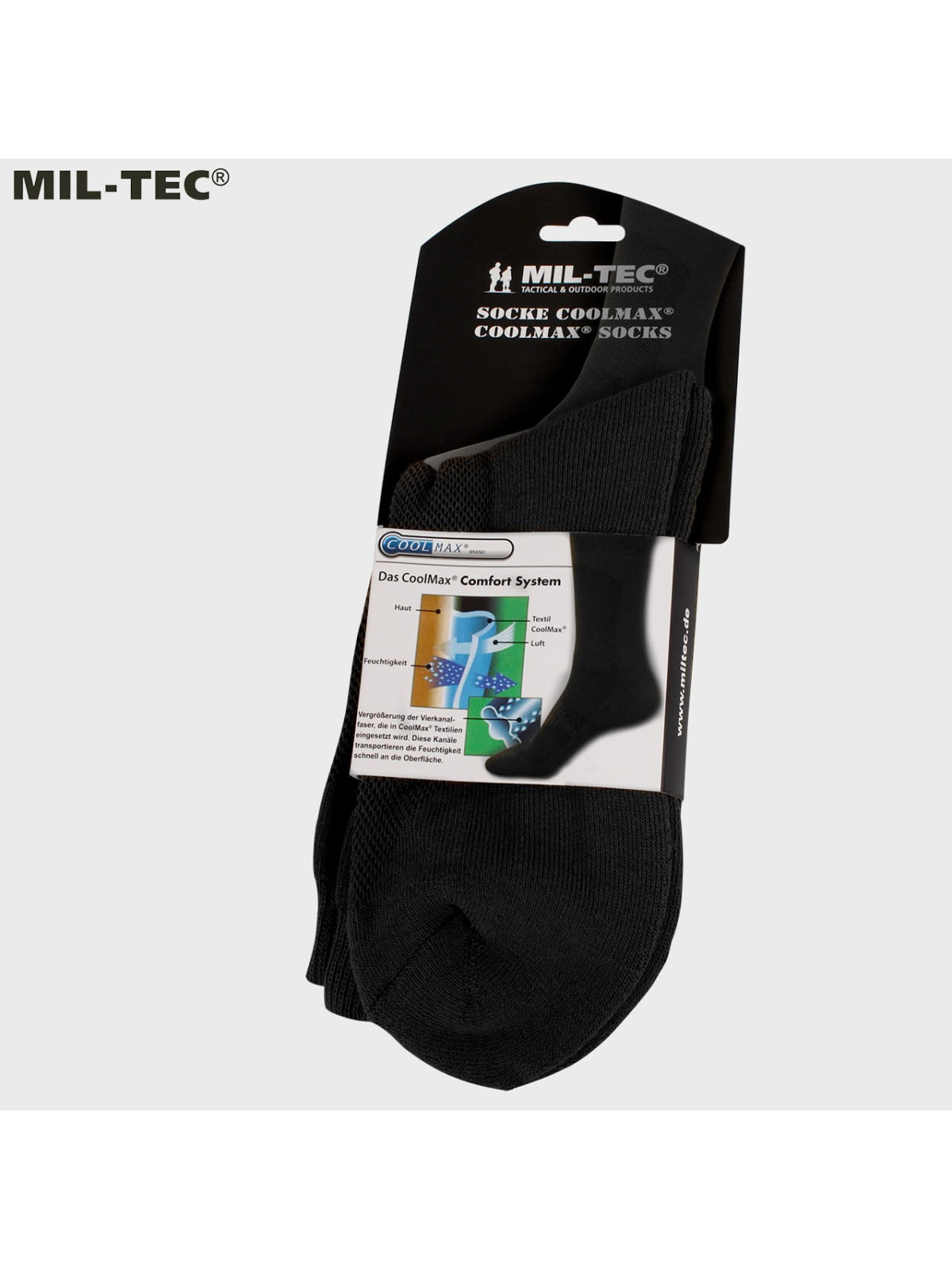 MIL-TEC SKARPETY TERMO COOLMAX KRÓTKIE CZARNE 46-48