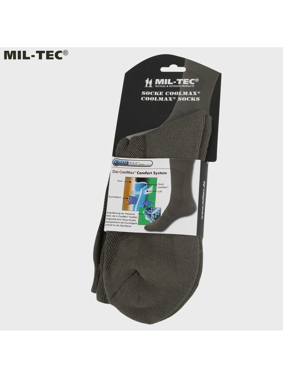 MIL-TEC SKARPETY TERMO COOLMAX KRÓTKIE OLIWKOWE 46-48