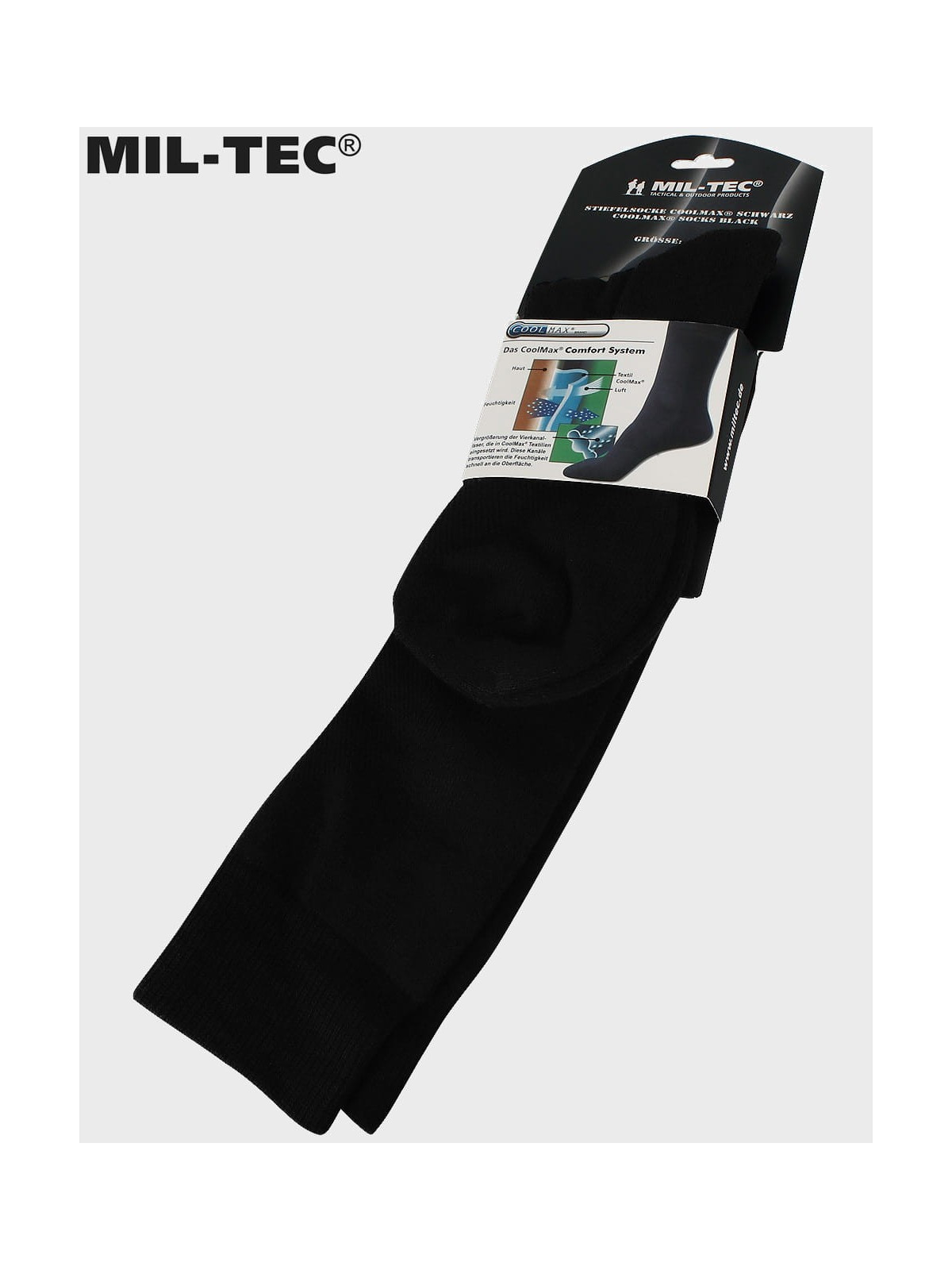 MIL-TEC SKARPETY TERMOAKTYWNE COOLMAX DŁUGIE CZARNE 46-48