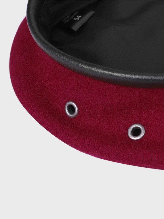 BB-TEX BERET WOJSKOWY WEŁNIANY TŁOCZONY BORDOWY 51