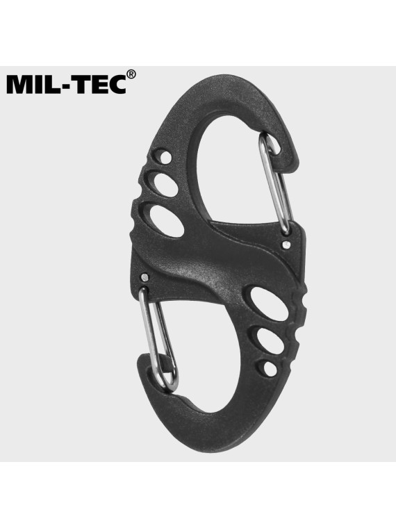 MIL-TEC KARABINKI POMOCNICZE S-HOOK 10 SZT. CZARNE