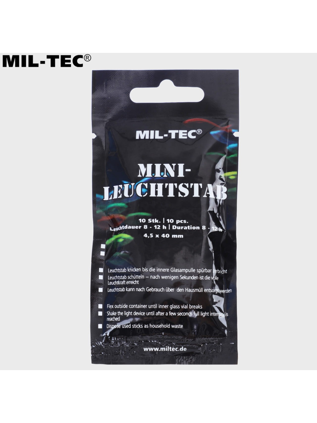 MIL-TEC ŚWIATŁO CHEMICZNE LIGHTSTICK MINI 10 SZT. NIEBIESKIE
