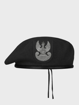 BB-TEX BERET WOJSKOWY WEŁNIANY TŁOCZONY Z ORŁEM CZARNY 54