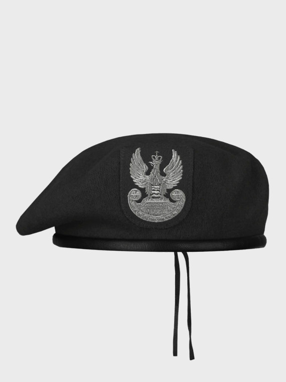 BB-TEX BERET WOJSKOWY WEŁNIANY TŁOCZONY Z ORŁEM CZARNY 54