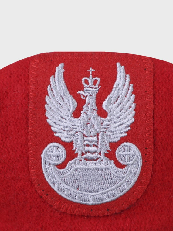 BB-TEX BERET WOJSKOWY WEŁNIANY TŁOCZONY Z ORŁEM CZERWONY 54