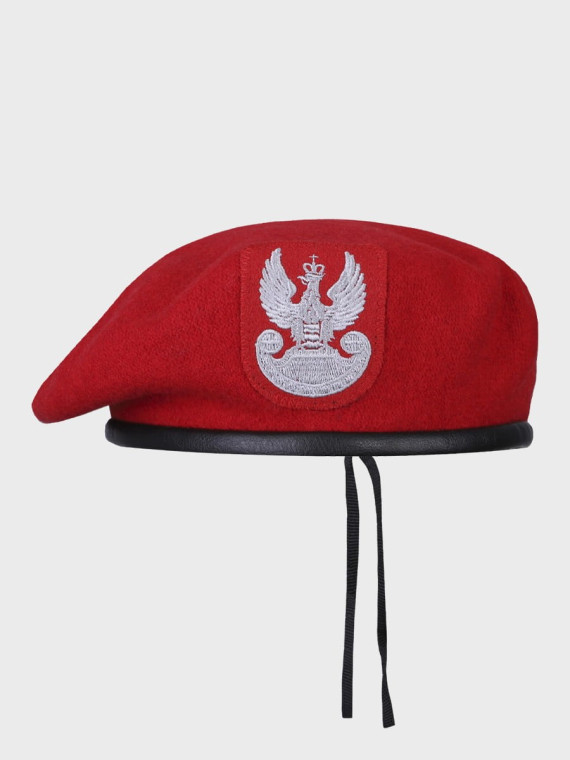 BB-TEX BERET WOJSKOWY WEŁNIANY TŁOCZONY Z ORŁEM CZERWONY 54
