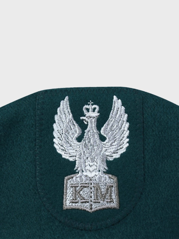 BB-TEX BERET KLASA MUNDUROWA WEŁNIANY TŁOCZONY Z ORŁEM ZIELONY 50