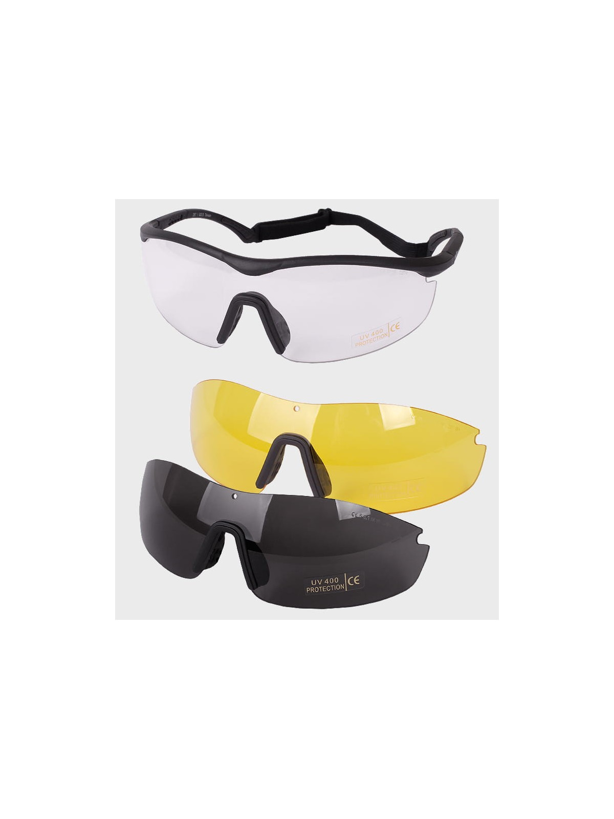 MIL-TEC OKULARY TAKTYCZNE WYMIENNE SZKŁA UV400 ETUI CZARNE