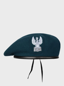 BB-TEX BERET KLASA MUNDUROWA WEŁNIANY TŁOCZONY Z ORŁEM ZIELONY 50