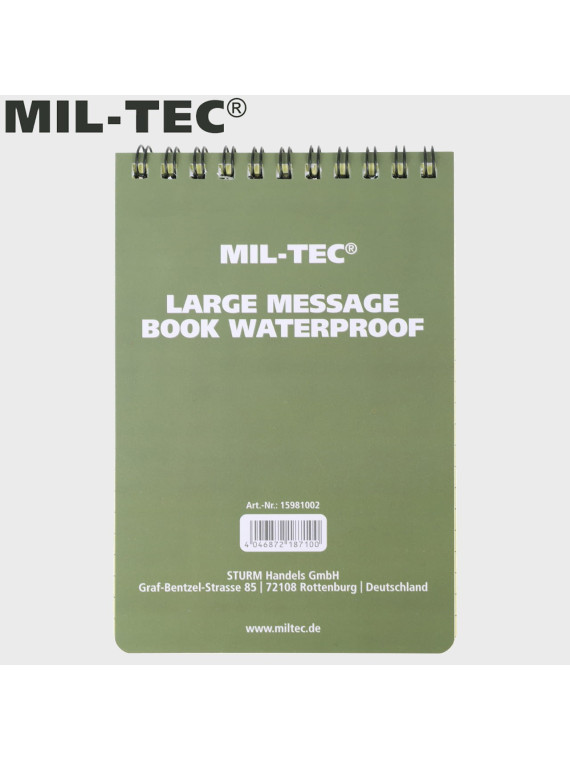 MIL-TEC NOTES WODOODPORNY NOTATNIK BLOK MELDUNKOWY 10x15 cm