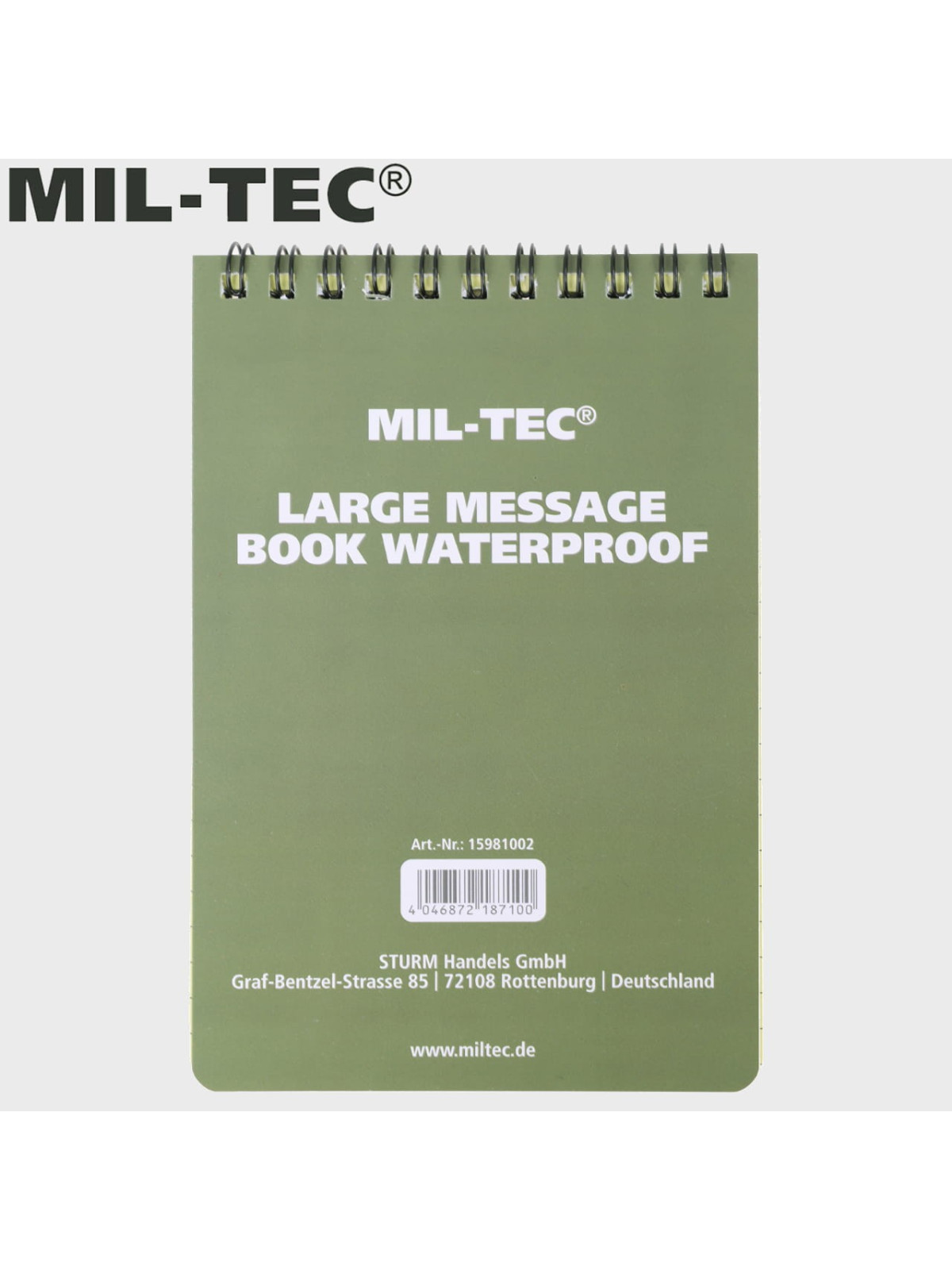 MIL-TEC NOTES WODOODPORNY NOTATNIK BLOK MELDUNKOWY 10x15 cm