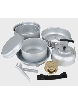 MIL-TEC ZESTAW NACZYNIA TURYSTYCZNE Z CZAJNIKIEM ALUMINIUM