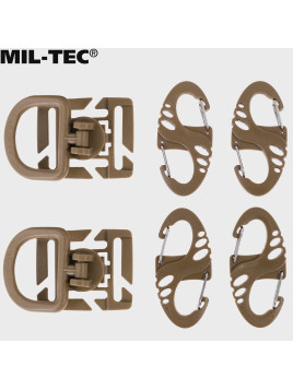 MIL-TEC ZESTAW UCHWYTÓW ULTIMATE TACTICAL S-HOOK DO MOLLE COYOTE