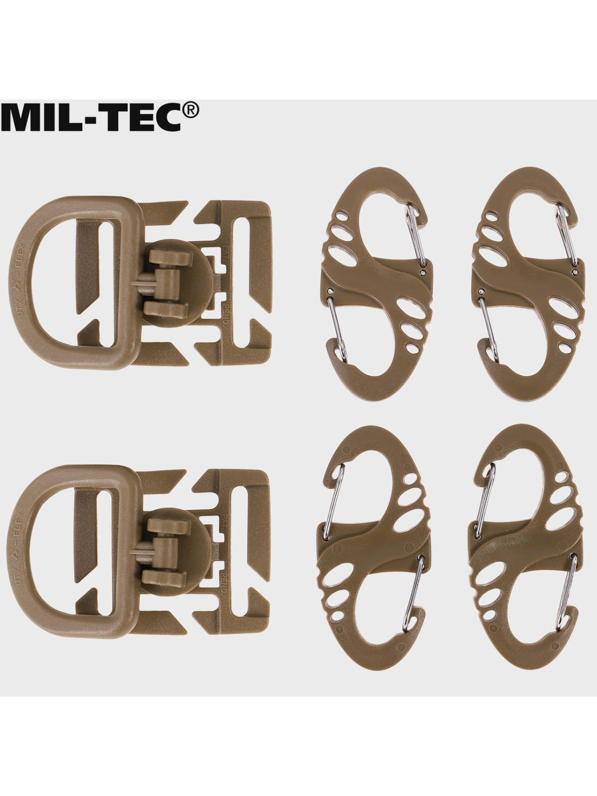 MIL-TEC ZESTAW UCHWYTÓW ULTIMATE TACTICAL S-HOOK DO MOLLE COYOTE