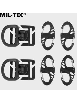 MIL-TEC ZESTAW UCHWYTÓW ULTIMATE TACTICAL S-HOOK DO MOLLE CZARNY