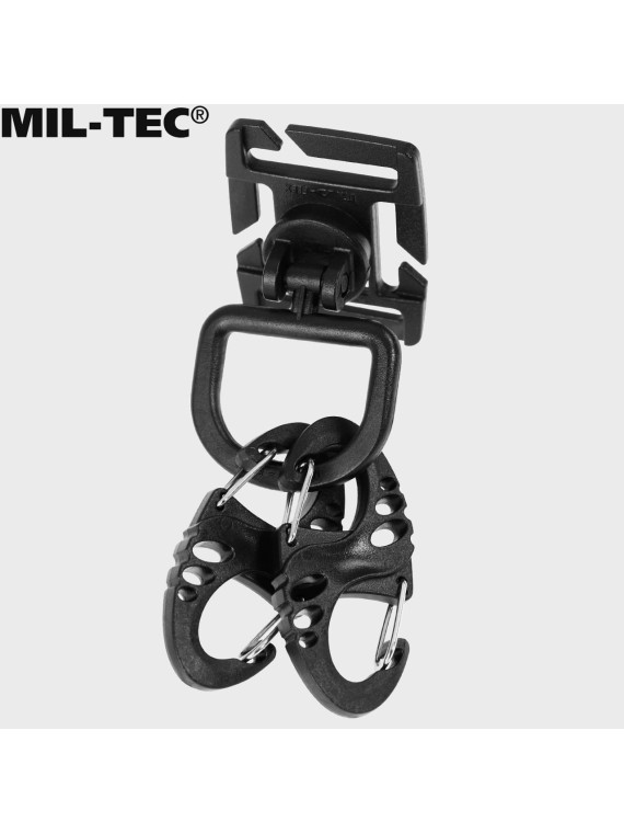 MIL-TEC ZESTAW UCHWYTÓW ULTIMATE TACTICAL S-HOOK DO MOLLE CZARNY
