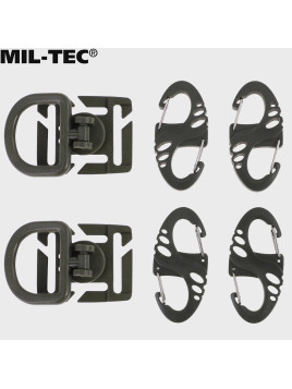 MIL-TEC ZESTAW UCHWYTÓW ULTIMATE TACTICAL S-HOOK DO MOLLE OLIWKOWY