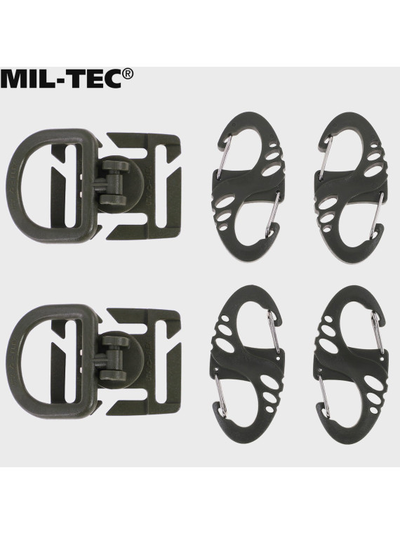 MIL-TEC ZESTAW UCHWYTÓW ULTIMATE TACTICAL S-HOOK DO MOLLE OLIWKOWY