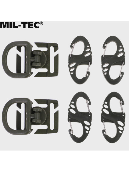 MIL-TEC ZESTAW UCHWYTÓW ULTIMATE TACTICAL S-HOOK DO MOLLE OLIWKOWY