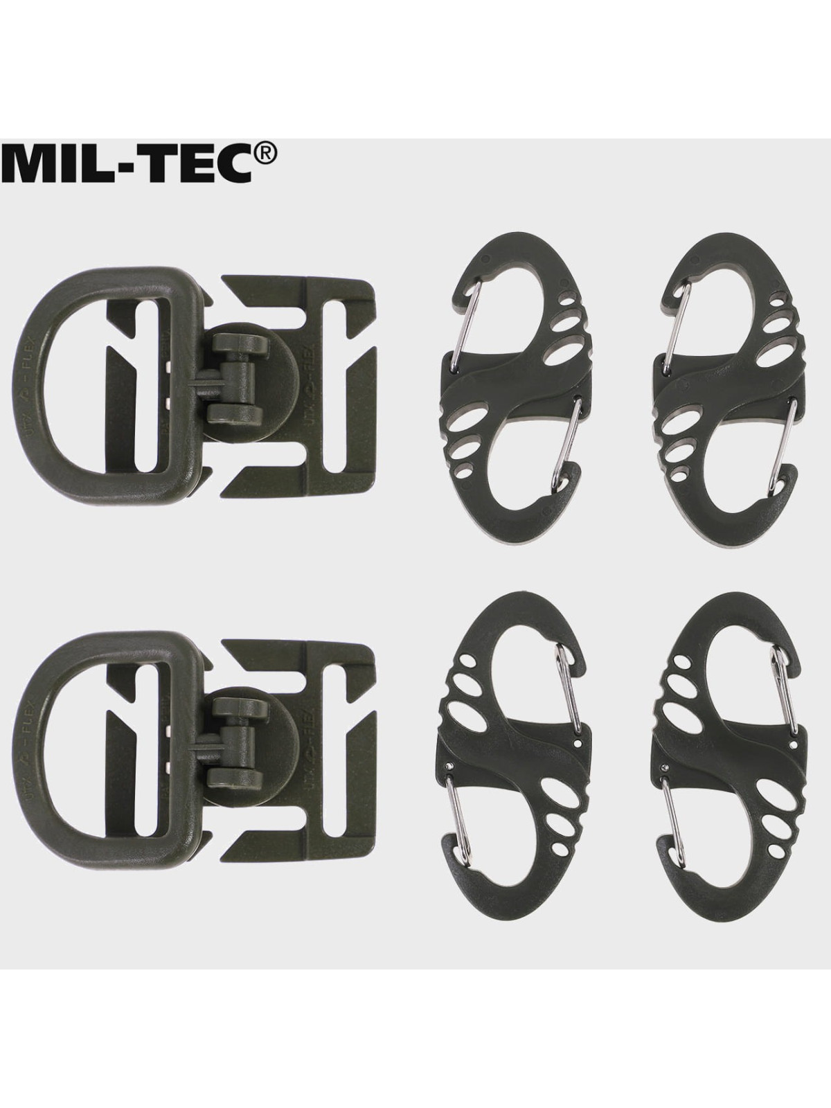 MIL-TEC ZESTAW UCHWYTÓW ULTIMATE TACTICAL S-HOOK DO MOLLE OLIWKOWY