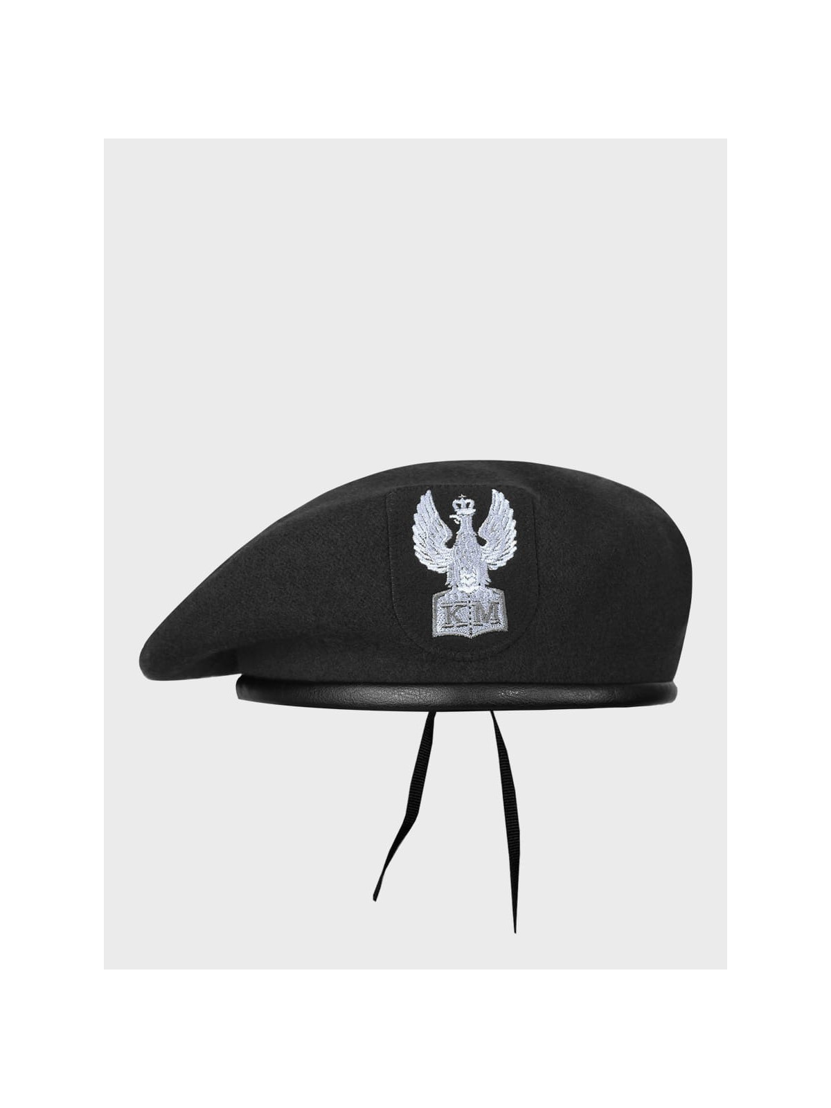 BB-TEX BERET KLASA MUNDUROWA WEŁNIANY TŁOCZONY Z ORŁEM CZARNY 54