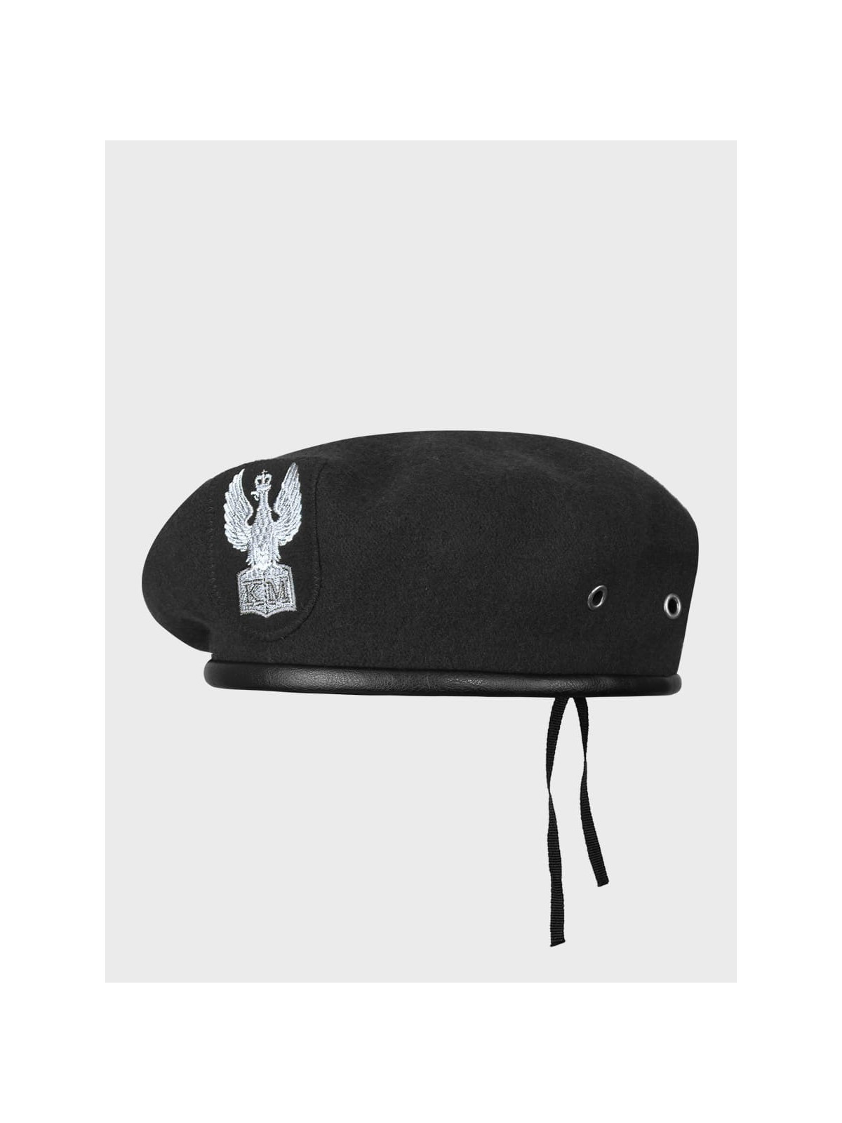 BB-TEX BERET KLASA MUNDUROWA WEŁNIANY TŁOCZONY Z ORŁEM CZARNY 54