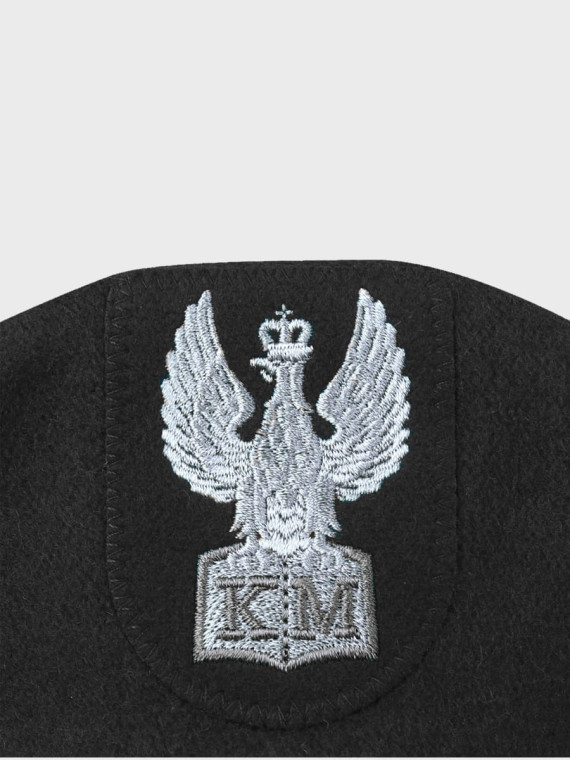 BB-TEX BERET KLASA MUNDUROWA WEŁNIANY TŁOCZONY Z ORŁEM CZARNY 54