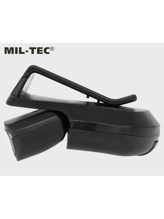 MIL-TEC LATARKA CZOLOWA Z KLIPSEM NA CZAPKĘ CZARNA