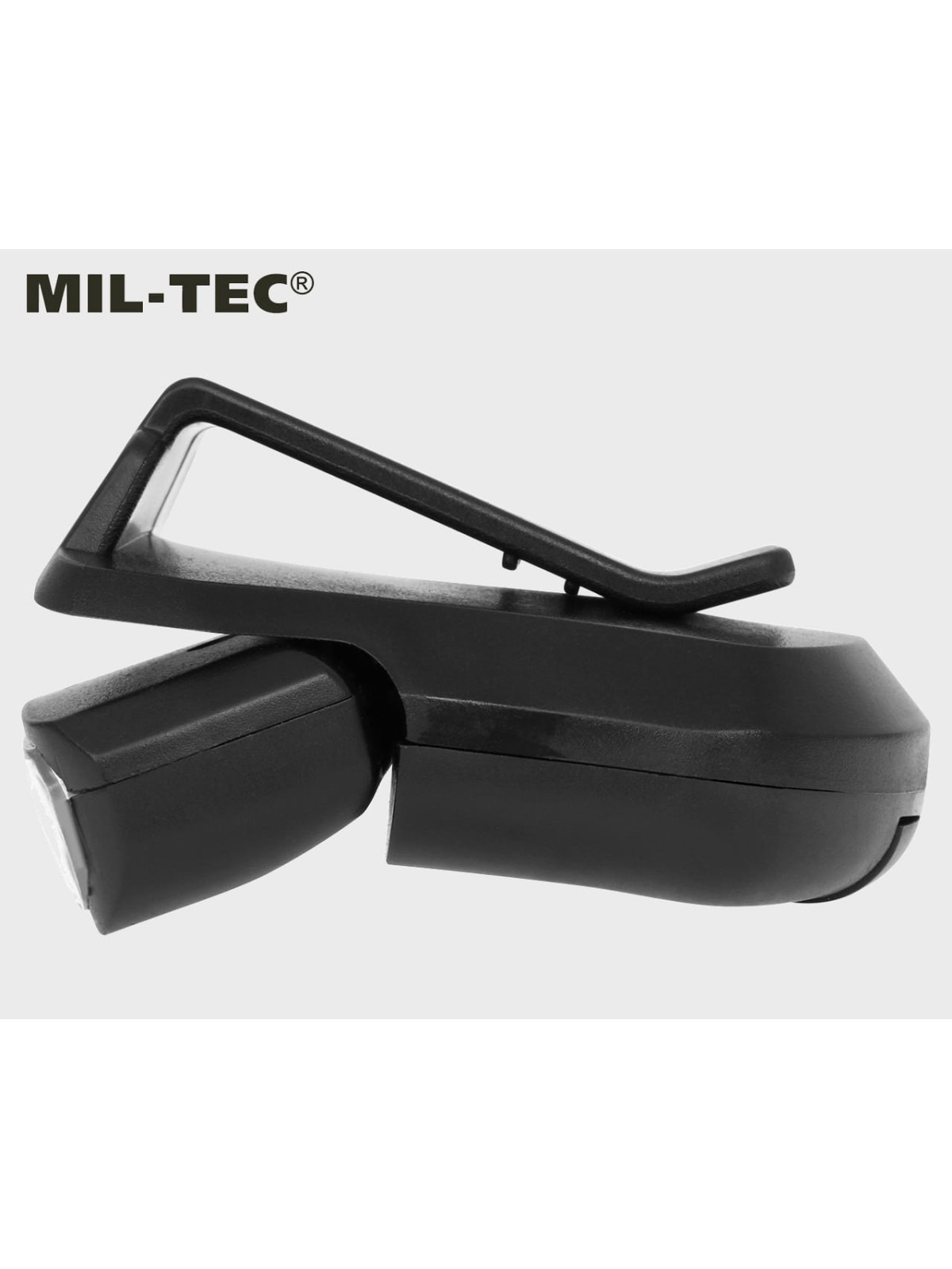 MIL-TEC LATARKA CZOLOWA Z KLIPSEM NA CZAPKĘ CZARNA