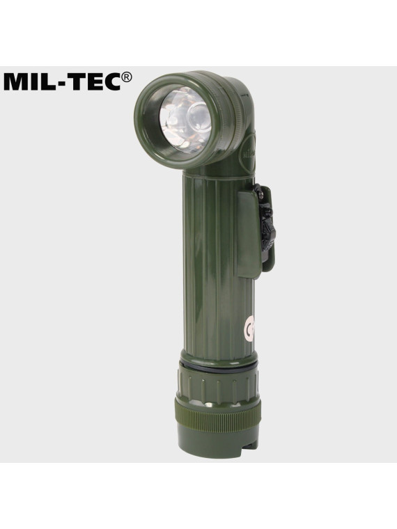 MIL-TEC LATARKA KĄTOWA Z FILTRAMI ŚREDNIA 17CM OLIWKOWA
