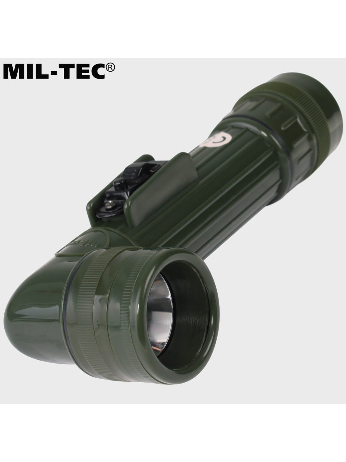 MIL-TEC LATARKA KĄTOWA Z FILTRAMI ŚREDNIA 17CM OLIWKOWA