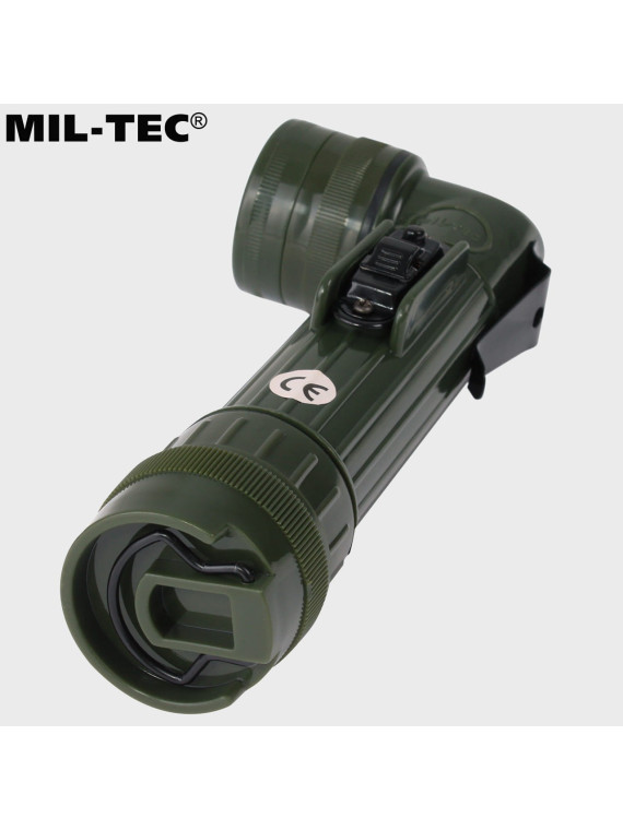 MIL-TEC LATARKA KĄTOWA Z FILTRAMI ŚREDNIA 17CM OLIWKOWA