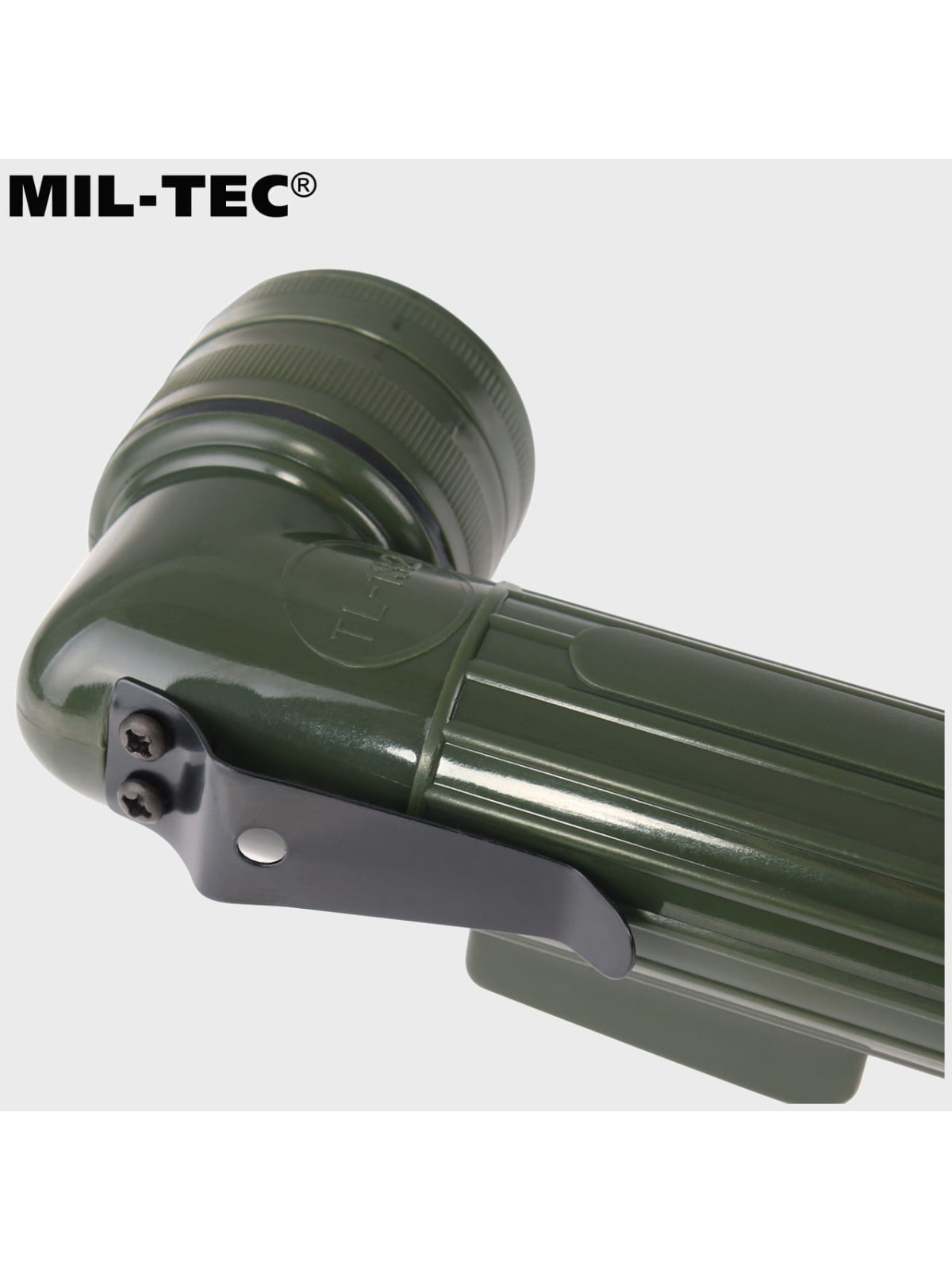 MIL-TEC LATARKA KĄTOWA Z FILTRAMI ŚREDNIA 17CM OLIWKOWA