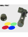 MIL-TEC LATARKA KĄTOWA Z FILTRAMI ŚREDNIA 17CM OLIWKOWA