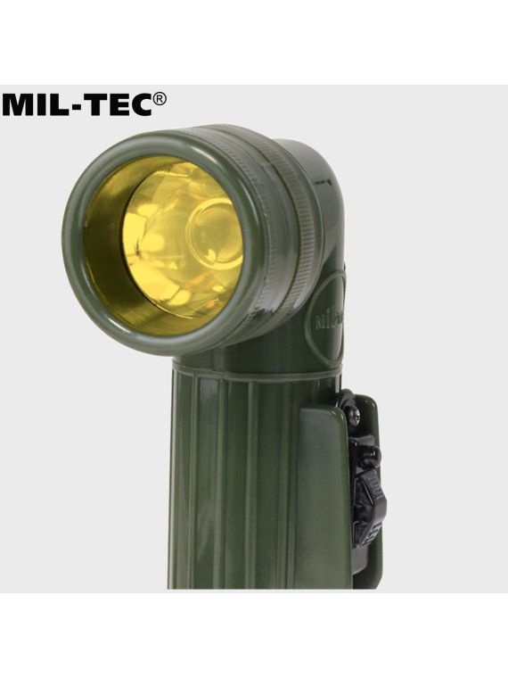 MIL-TEC LATARKA KĄTOWA Z FILTRAMI ŚREDNIA 17CM OLIWKOWA