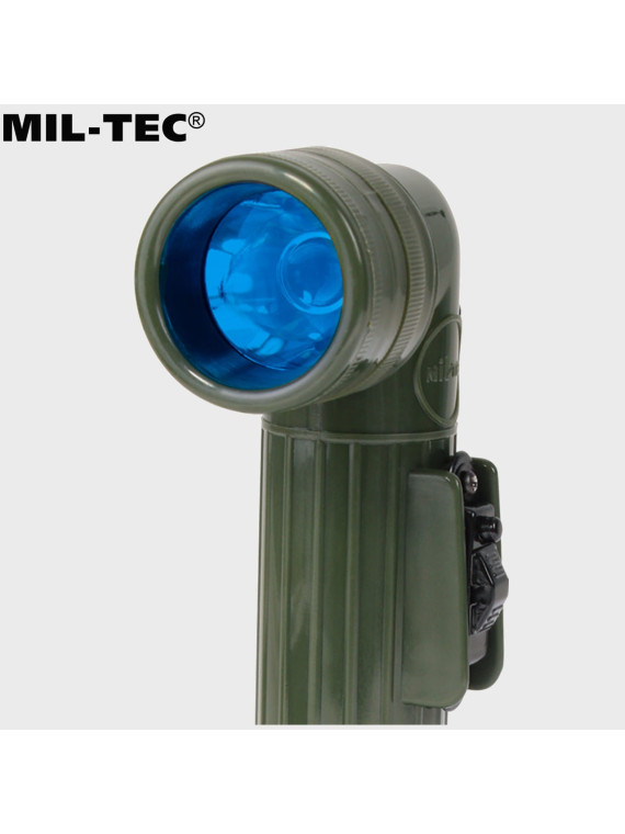 MIL-TEC LATARKA KĄTOWA Z FILTRAMI ŚREDNIA 17CM OLIWKOWA